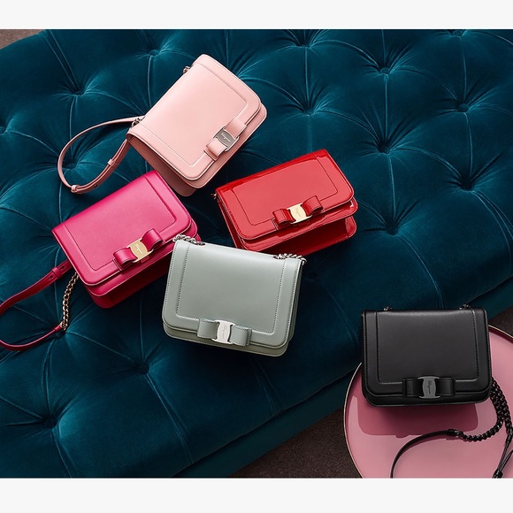 Salvatore Ferragamo | Vara Rainbow Camera Bag - Calfskin Leather in Bon Bon Pink - Picture 2 of 15